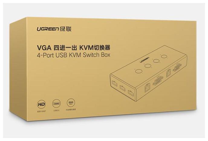 Actual product image Ugreen KVM Switch 4 port USB/VGA CM154 50280