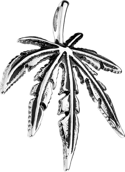 Image du produit Star Piercing Pendentif argent feuille de chanvre (Acier chirurgical 316L)