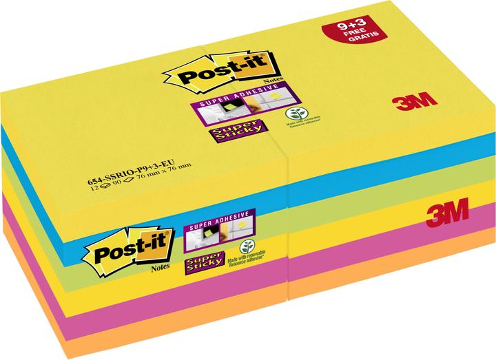 Image du produit Post-it Bloc-notes 7,6 x 7,6 cm, couleur (76 x 76 mm)