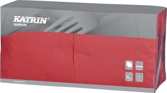 Actual product image Katrin Servietter 1/4 fold 3-lags rød 33cm 4x250stk 114362 - (1000 pcs.)