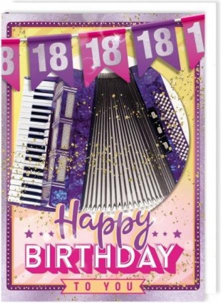 Image du produit Bentino Carte musicale A4 - "18" Happy Birthday - Accordéon