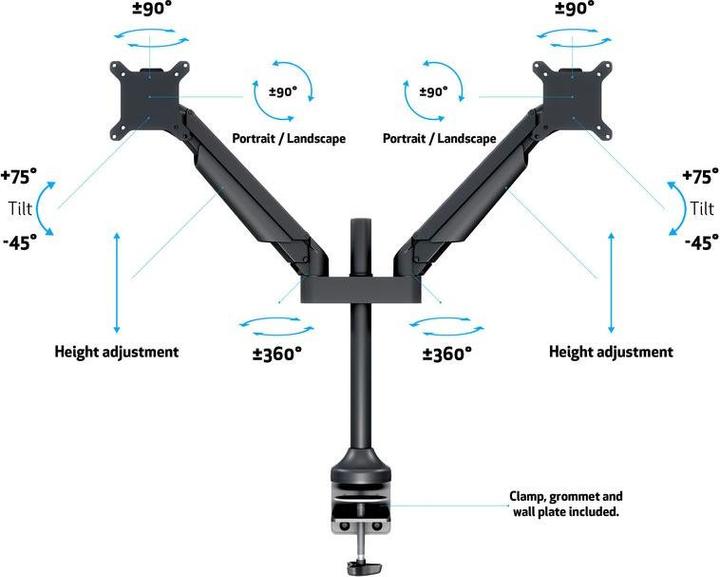 Image du produit Multibrackets MB Bras de levage à gaz HD (Tables, 32")