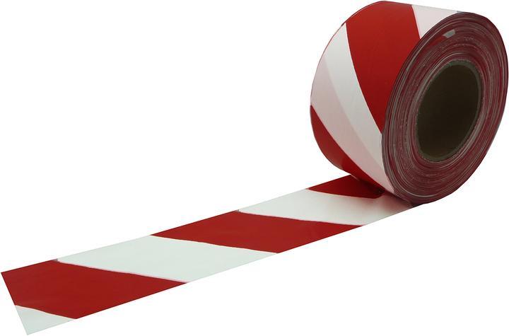 Actual product image Rs Pro RSNA 580 RB Polypropylene Marking Tape Red/White Type Floor Marking Tape, Thickness 0.03mm, 80 (80 mm)