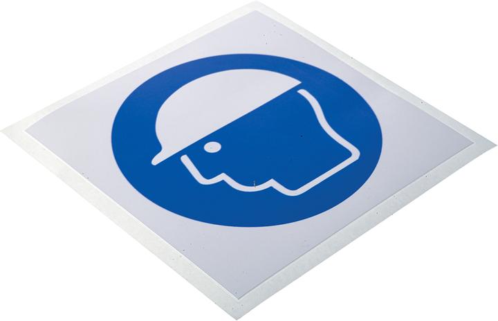 Actual product image Rs Pro Mandatory sign with pictogram: head protection, vinyl self-adhesive, W 100mm, H 100 mm