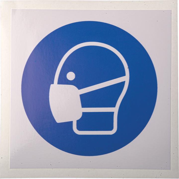Actual product image Rs Pro Mandatory sign with pictogram: mask, vinyl self-adhesive, W 100mm, H 100 mm