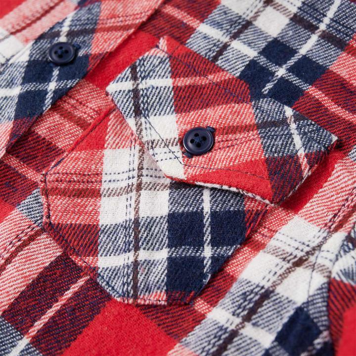 Image du produit VidaXL Chemise à carreaux rouge et bleu marine pour enfants 116,Matière : 100 (116)