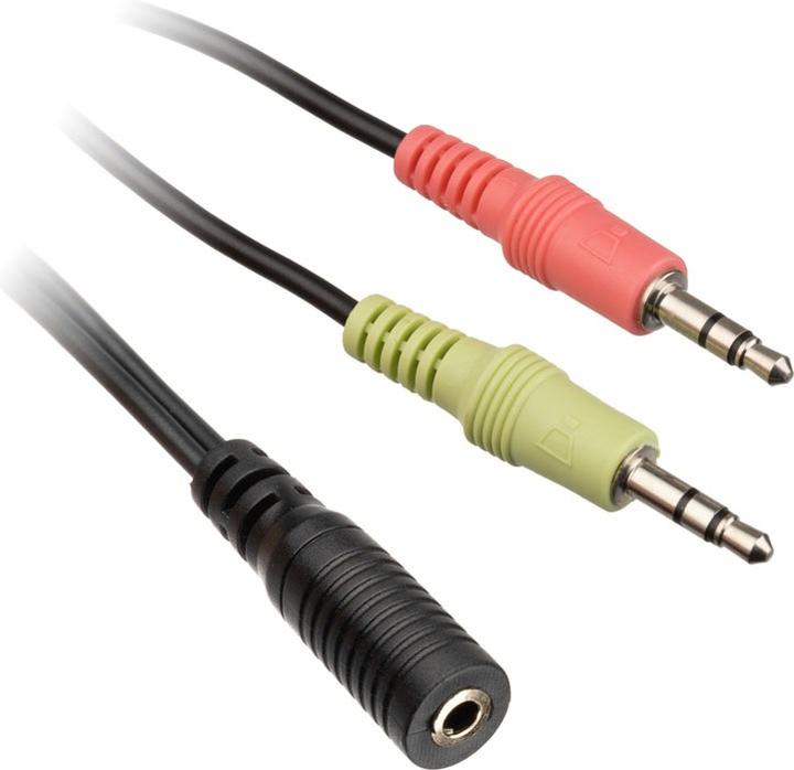Produktbild InLine Audio Headset Adapterkabel (0.15 m, Cinch)