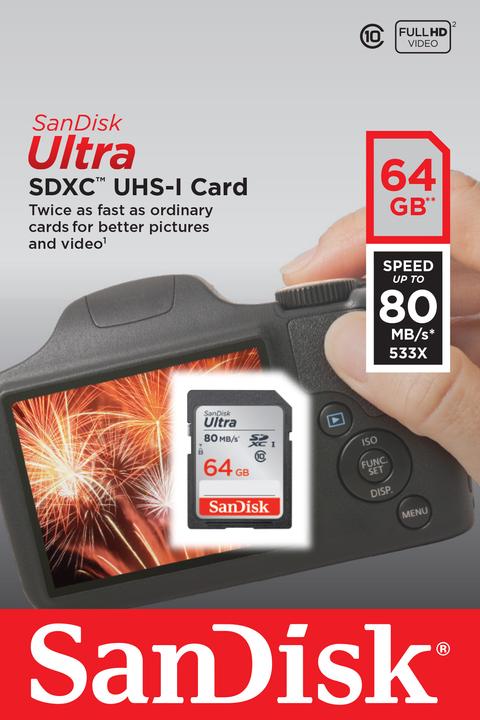 Image du produit SanDisk Ultra U1 (64 Go, SDXC, U1, UHS-I)