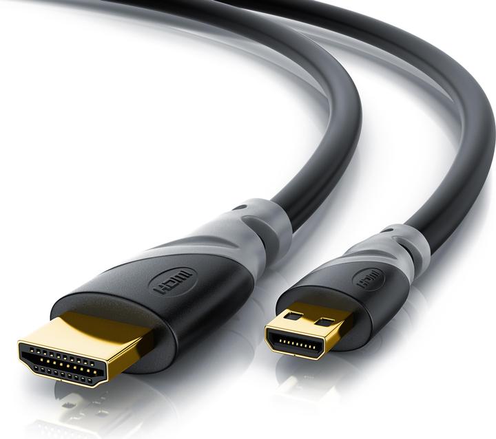 CSL Micro HDMI Kabel 2.0 - 4k 60Hz Ultra HD - Full HD - 3D - Ethernet - 1080p 2160p - 3 fach geschirmt (3 m, HDMI)