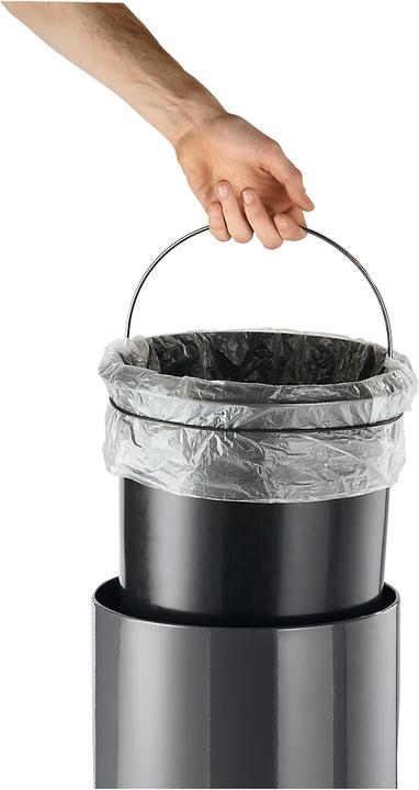 Actual product image Durable Pedal bin metal round, soft close (5 l)