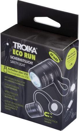 Actual product image Troika ECO RUN torch with LED light, 3 light functions, incl. charging cable, black (3.60 cm)