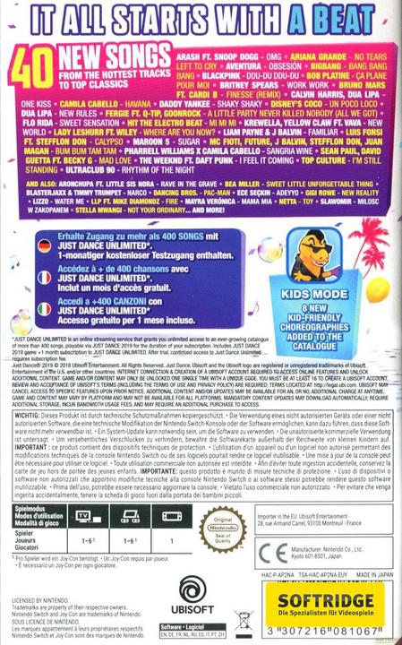 Image du produit Ubisoft Just Dance 2019 (Switch, Multilingue)