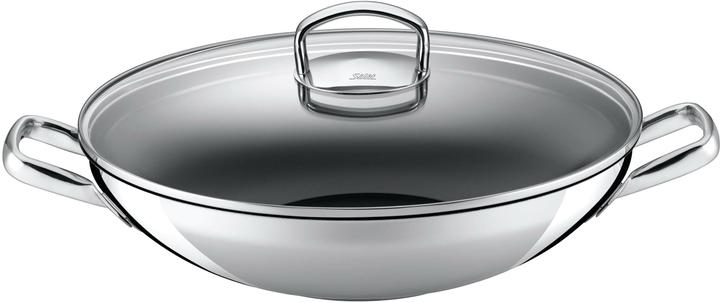 Produktbild Silit Wok Wokpfanne Induktion 36cm Glasdeckel Hongkong Edelstahl beschichtet (36 cm, Wok Pfanne, Edelstahl)
