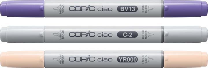 Produktbild Copic CIAO - Marker (C-2 Cool Gray No. 2, YR-000 Silk, BV-13 Hydrangea Blue, 6 mm, 3 x)
