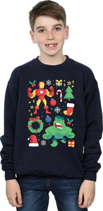 Image du produit - Sweat IRON MAN AND HULK CHRISTMAS DAY - Garçon (152, 158)