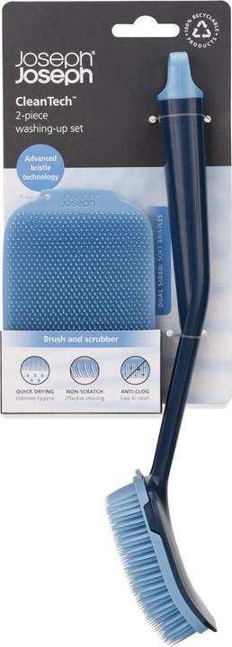 Actual product image Joseph Joseph CleanTech 2 Piece Sink Brush and Scrubber Set - Blue (1 pcs.)
