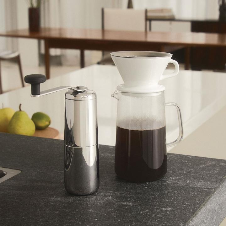 Actual product image Alessi Slow Coffee from coffee grinder carafe filter holder and filter