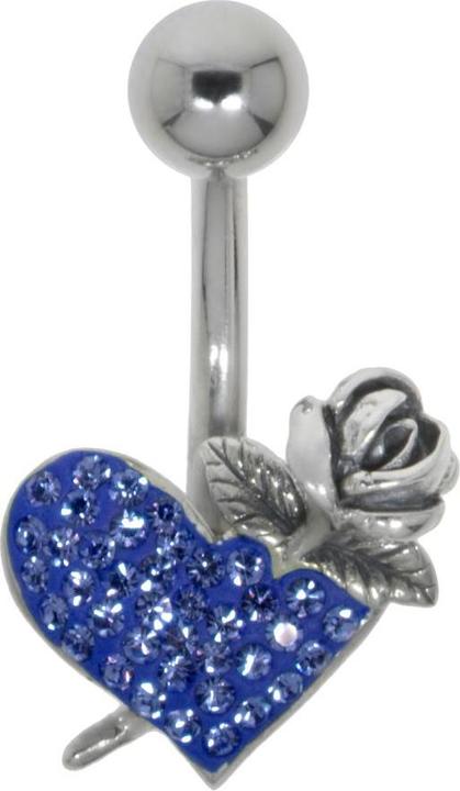 Bijouteria Bauchpiercing (Chirurgenstahl 316L, Kristall, Silber 925)