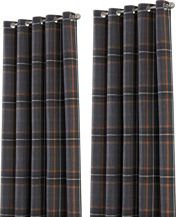 Actual product image Riva Home Aviemore Checkered Eyelet Curtains (229 x 183 cm)