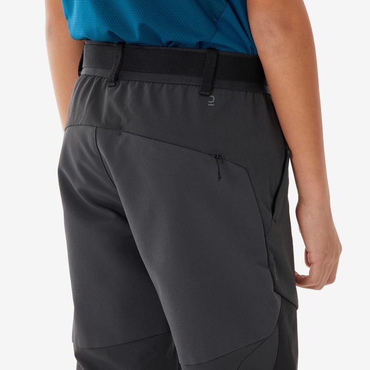 Produktbild Quechua Kids’ softshell hiking trousers, 7-15 years, MH900 - Grey/Black (8, 9, 10)
