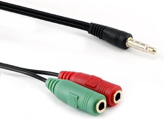 Produktbild Sbox 3.5mm x2 F. 3Pin - 3.5mm M. 4Pin 0.2M 35M-2X35F (0.20 m)