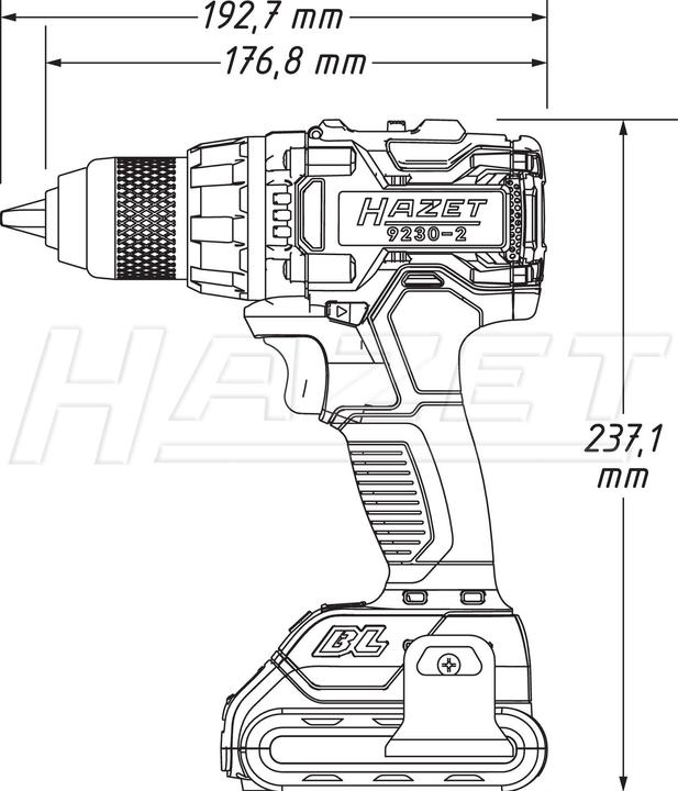 Produktbild HAZET Akku-Bohrschrauber Satz ∙ 18 V ∙ 2 Ah ∙ 3-teilig 9230-2 ∙ Anzahl Werkzeuge: 3 (Akkubetrieb)