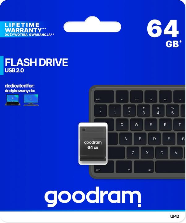 Actual product image Goodram UPI2 USB flash drive 64 GB Type-A 2.0 Black (64 GB, USB-A)