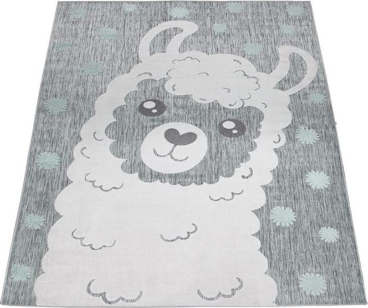 Produktbild Paco Home Kinder Teppich Kinderzimmer Spielteppich Lama Motiv Grau (80 x 150 cm)