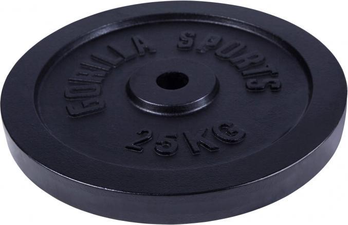 Produktbild Gorilla Sports Hantelscheibe Guss Schwarz 1,25-15 KG (1 x 25 kg)
