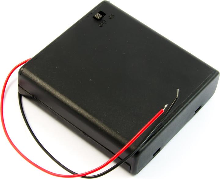 Produktbild Purecrea Batteriefach / Batteriehalter 4xAA mit Anschlusskabel und Schalter