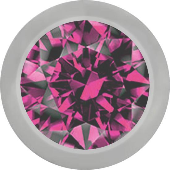 Star Piercing Micro Kugel silber mit Kristall pink (ohne Messing, Titan G23)