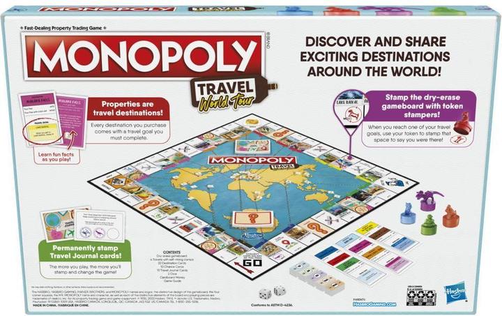 Image du produit Hasbro Gaming Travel World Tour Monopoly Travel World Tour Board game Famille (Finlandais)