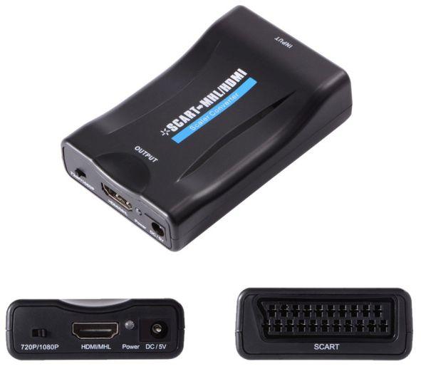 Produktbild Hapena Scart zu HDMI 2451010002 Konverter,720/1080p,USB-powered
