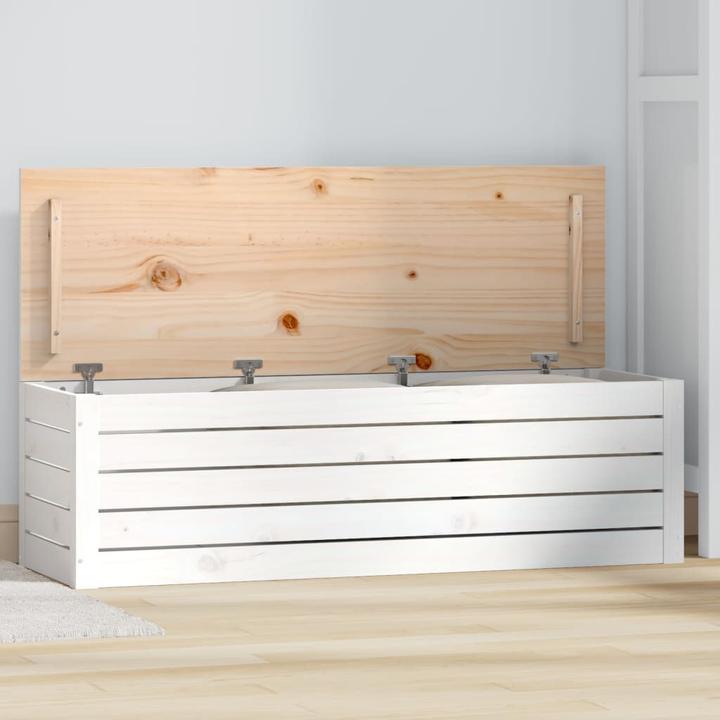 Actual product image VidaXL Truhe Weiss 109x36,5x33 cm Massivholz Kiefer,Farbe