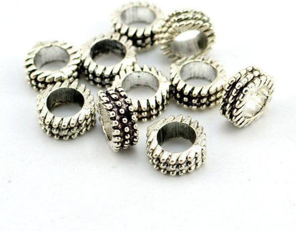 Actual product image Hermex Raster Bead - Silvery (Zinc alloy)