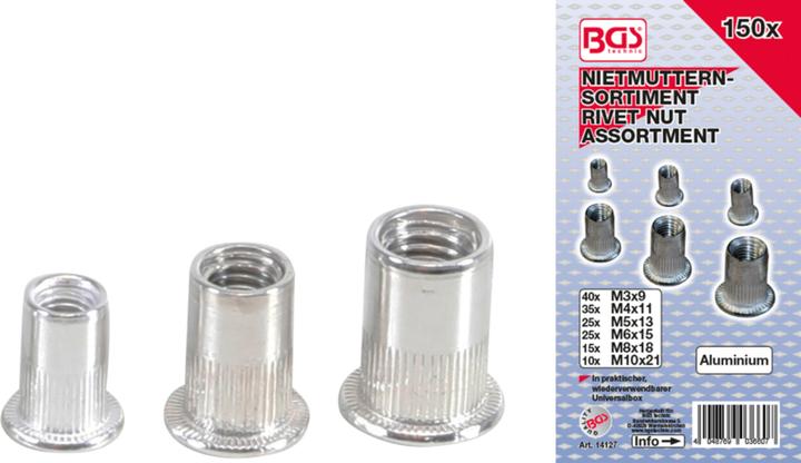 Actual product image BGS Rivet Nuts Assortment | Aluminium | 150 pcs.