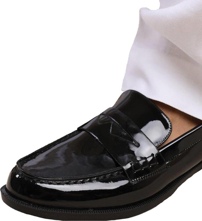 Actual product image Where's That From Womens/Ladies Houston Patent Leather Slip-on Wide Loafers (39)