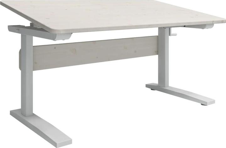 Flexa Study Classic Schreibtisch höhenverstellbar mit Kippfunktion Weiss lasiert