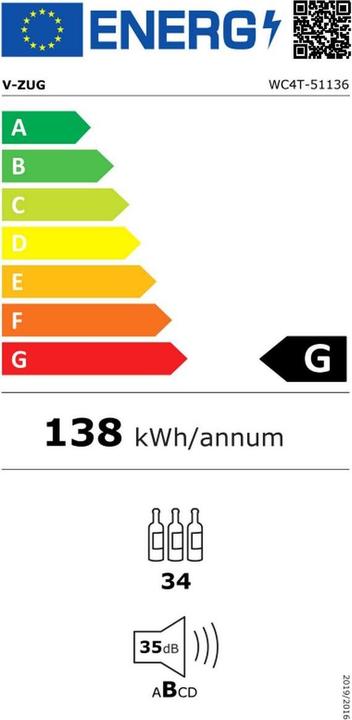Energy Label V-Zug Refrigerator/freezer WineCooler UCSL