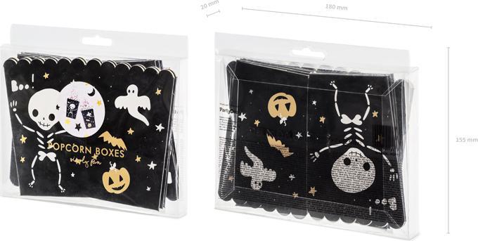 Immagine prodotto Partydeco Sacchetto per popcorn di Halloween motivo scheletro (6 x)