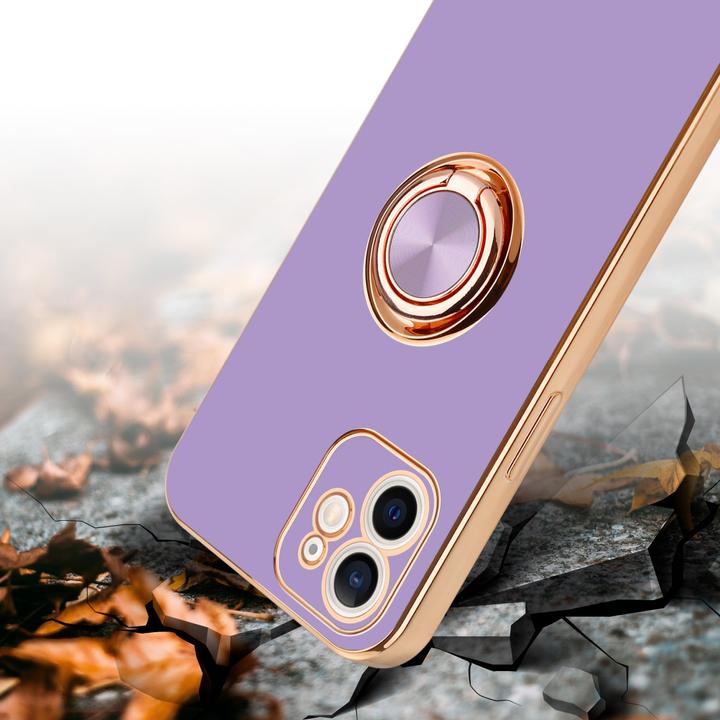 Actual product image Cadorabo Case for Apple iPhone 12 in TPU with camera protection and ring LM089 Style (Apple iPhone 12)