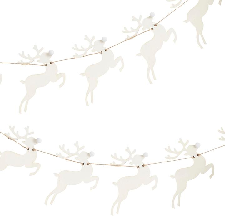 Ginger Ray Rustic Christmas reindeer wooden garland 1.5m