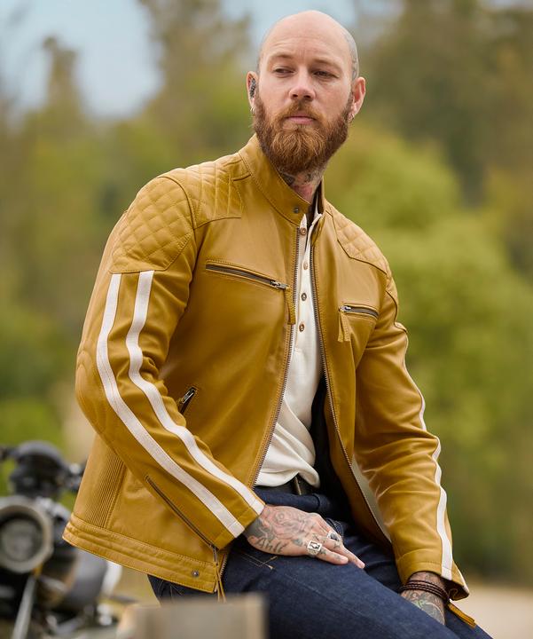 Immagine prodotto Joe Browns Quilted Premium Leather Racer Jacket (L)