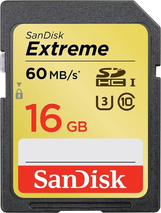 Produktbild SanDisk Extreme SDHC (16 GB, SDHC, U3, UHS-I)