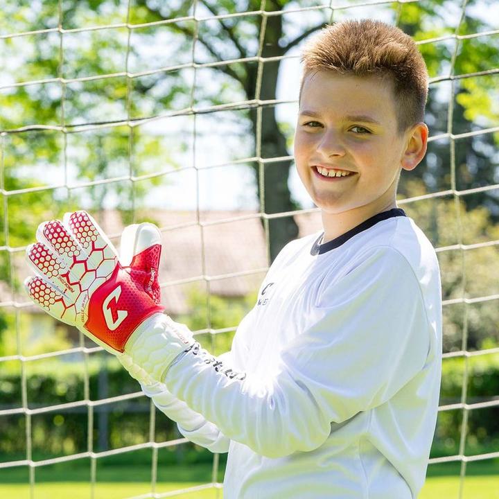 Produktbild Catch & Keep Fussballhandschuhe Kralle Junior Pro 3.0 Gr. 5 Rot Torwart Keeper Goalie Handschuhe (5)