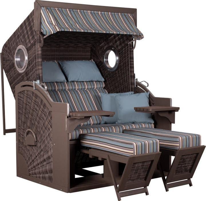 Actual product image DeVries Beach chair Amrum XL pine - special edition - PE stone grey Des. 444