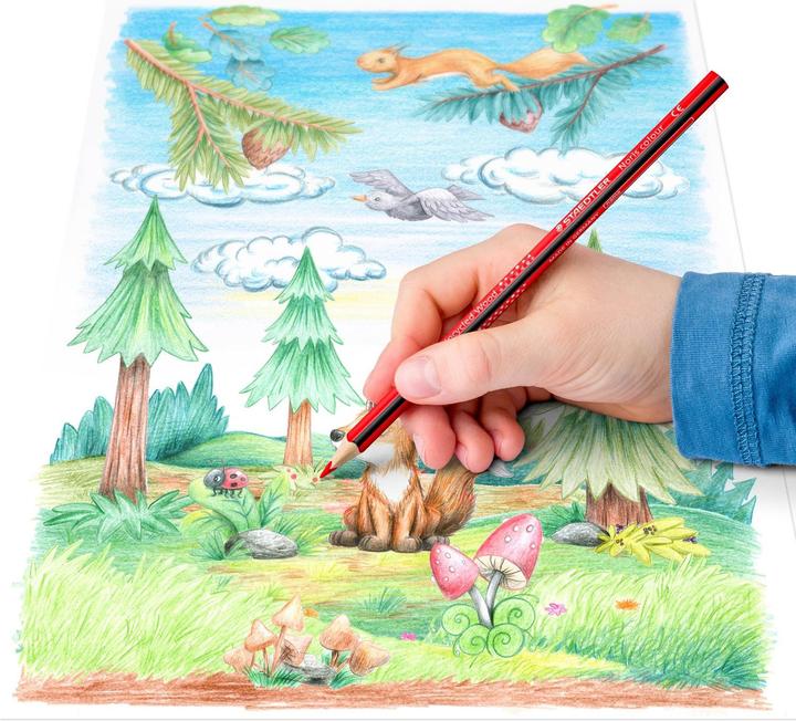 Produktbild Staedtler Buntstift (Orange, Green, Brown, Black, Dark Blue, Red, Yellow, Dark Green, Blue, 12 x)