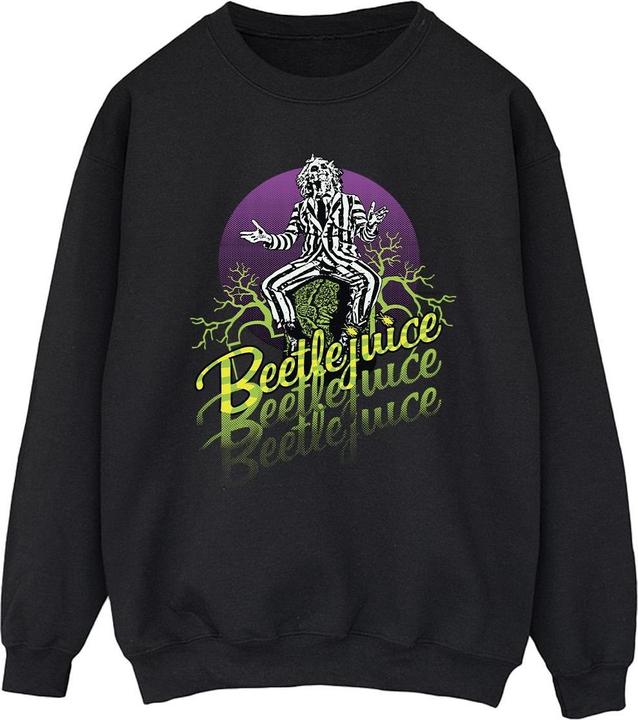 Actual product image Beetlejuice Mens Purple Circle Cotton Sweatshirt (L)