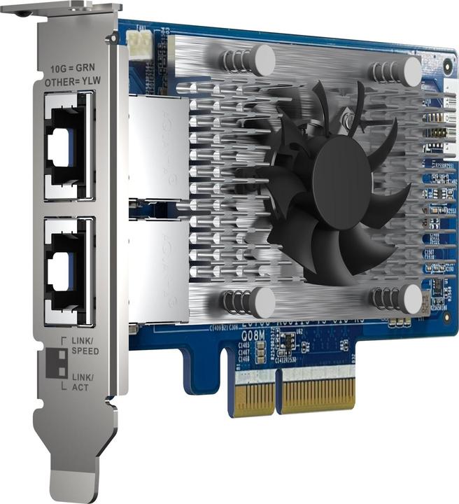 Actual product image QNAP Dual-port 10GBASE-T, 10GbE, network expansion card, Intel X710 PCIe Gen3x4