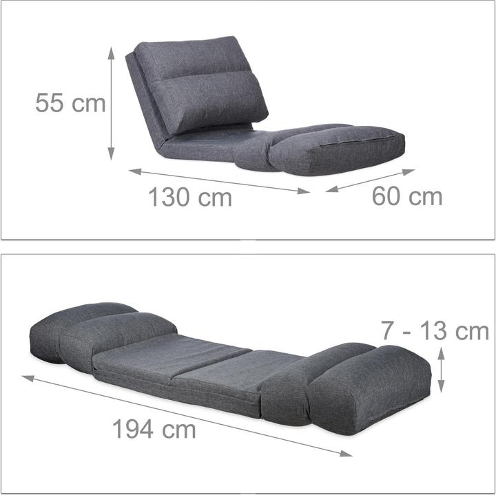 Immagine prodotto Relaxdays Poltrona cuscino materassino (60 x 130 x 55 cm)